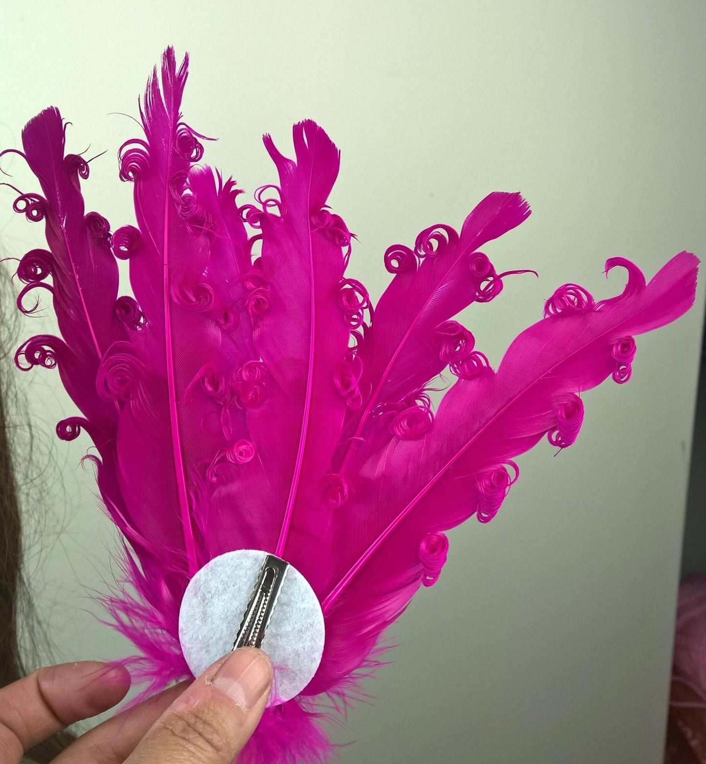 pink feather fascinator millinery hair clip wedding piece ascot race dance