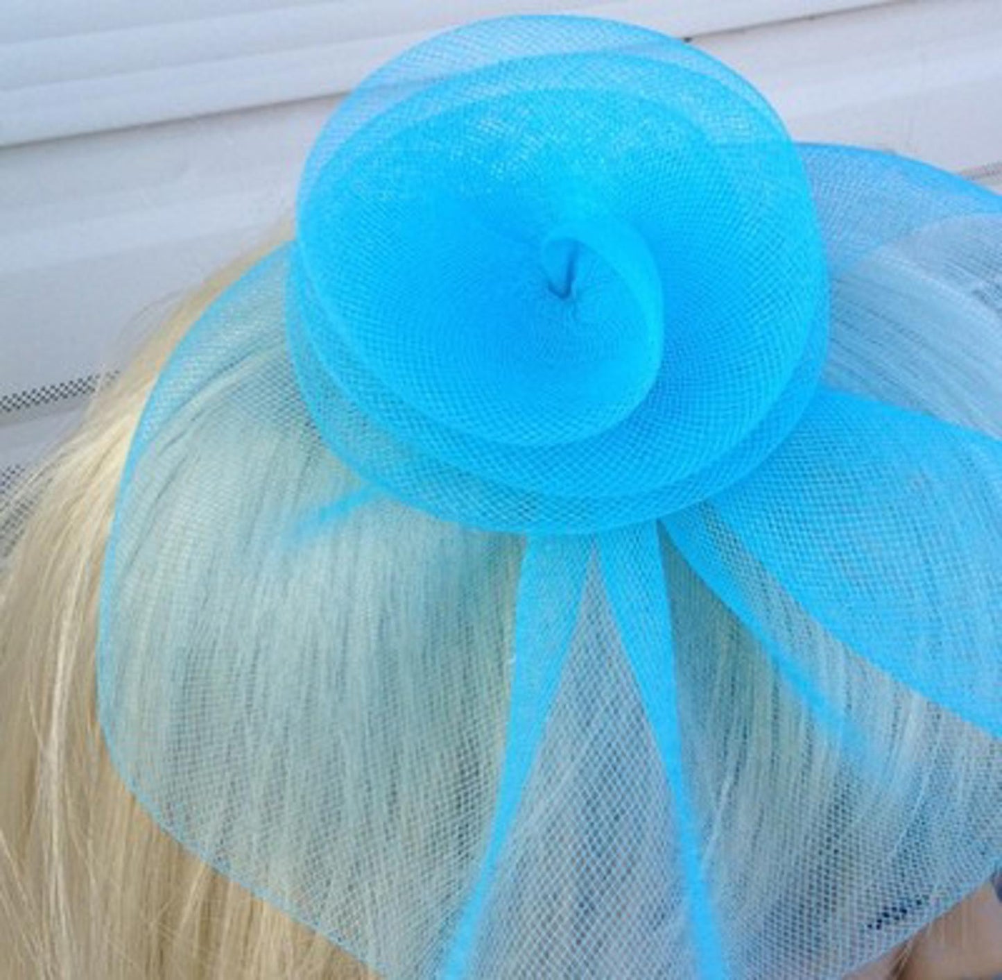 turquoise fascinator millinery feather brooch clip wedding hat bridal ascot race