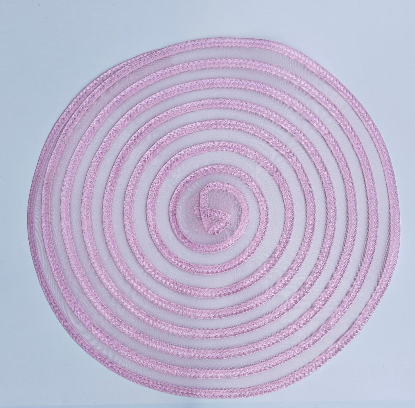 baby pink large DIY crinoline straw fascinator craft base disc wedding hat