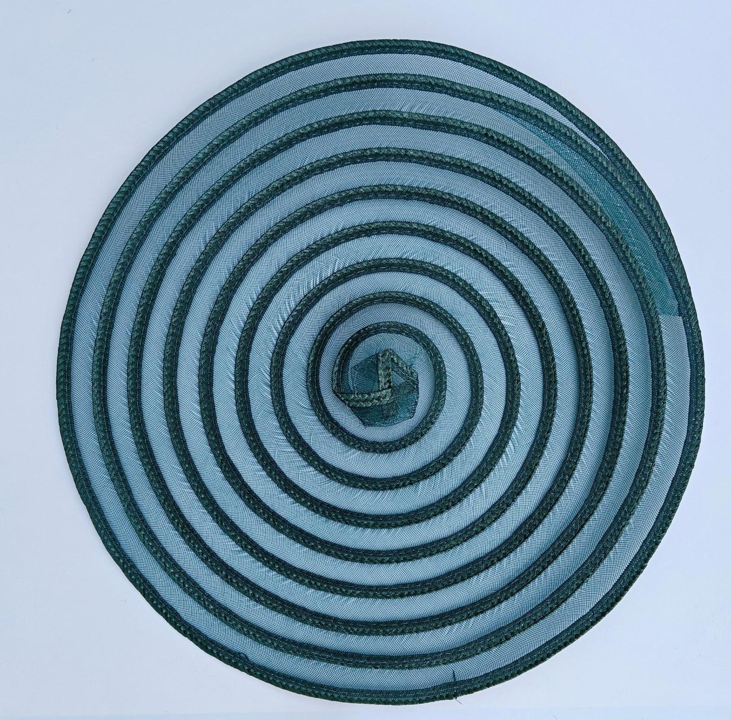 dark green large DIY crinoline straw fascinator craft base disc wedding hat