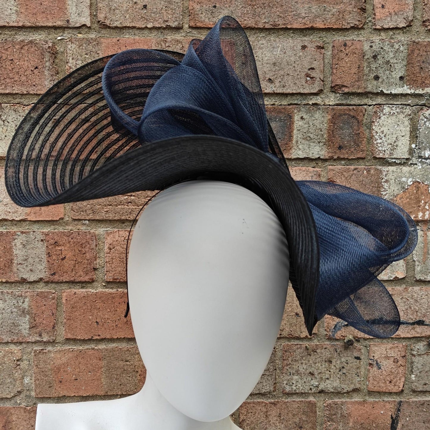 black dark navy bowcrinoline fascinator millinery headband wedding hat party cosplay