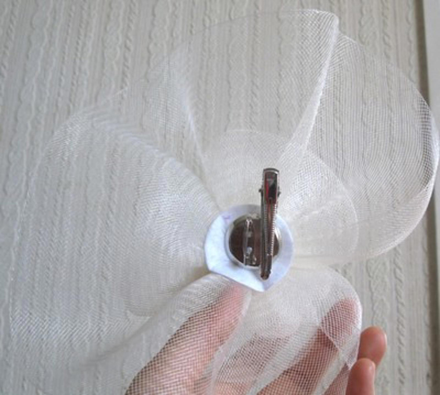 ivory flower fascinator millinery brooch clip wedding hat bridal ascot race