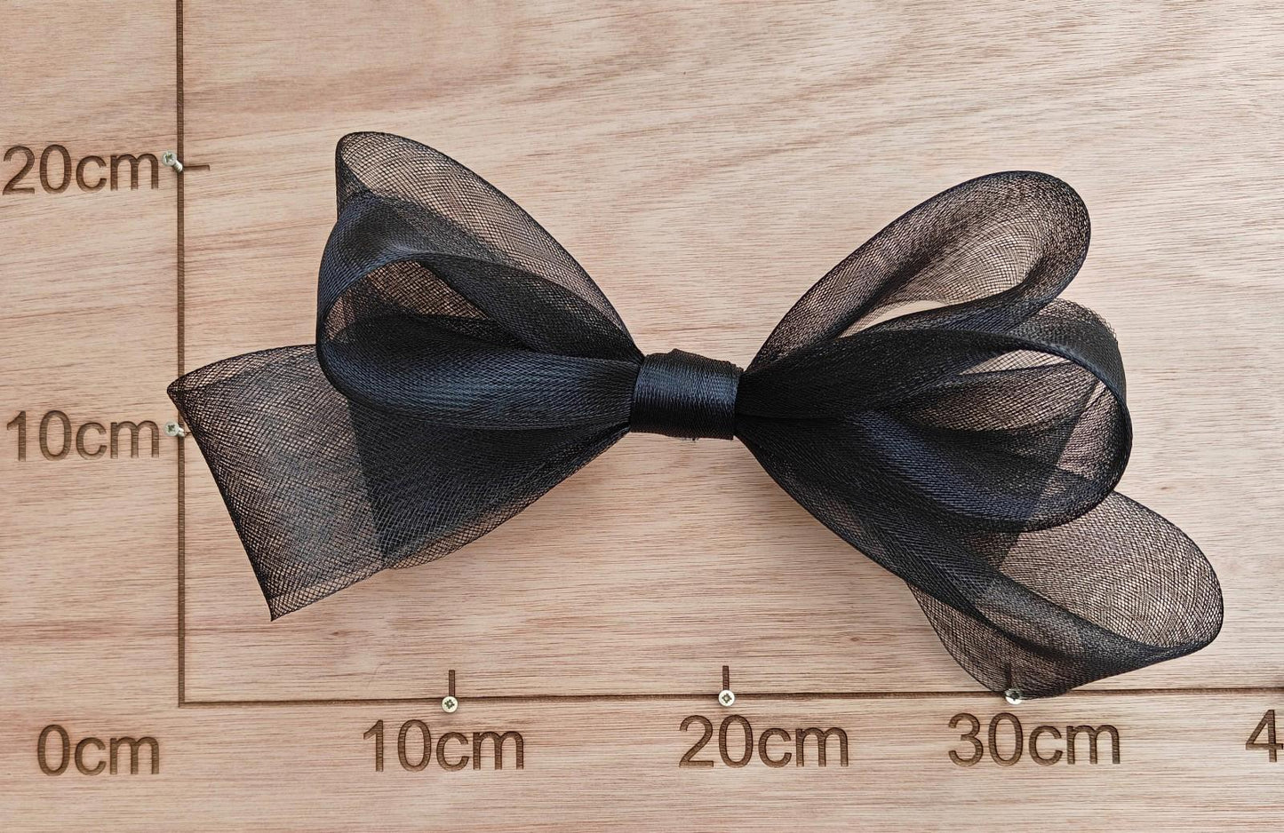 black large crinoline bow art craft DIY handmade fascinator hair clip