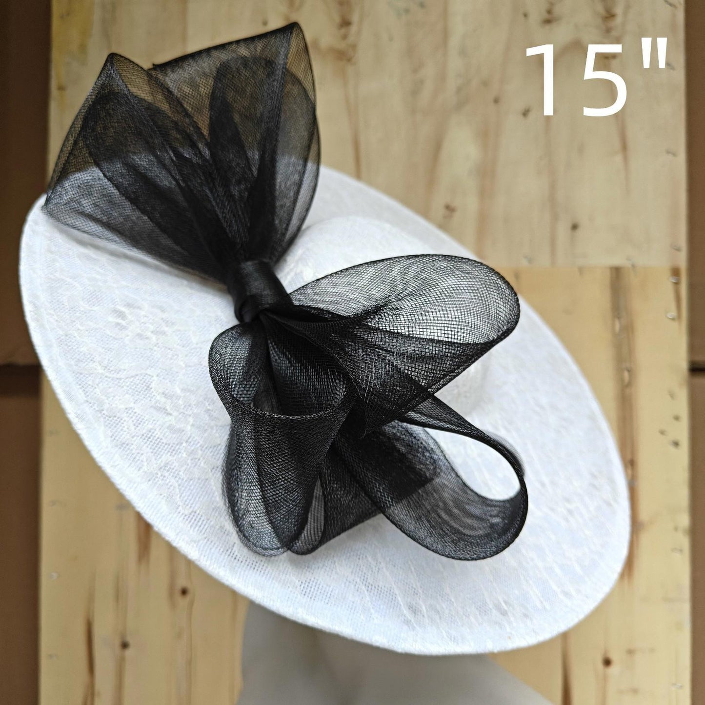 white black lace fascinator wedding hatinator hat Kentucky Derby Royal Ascot bow