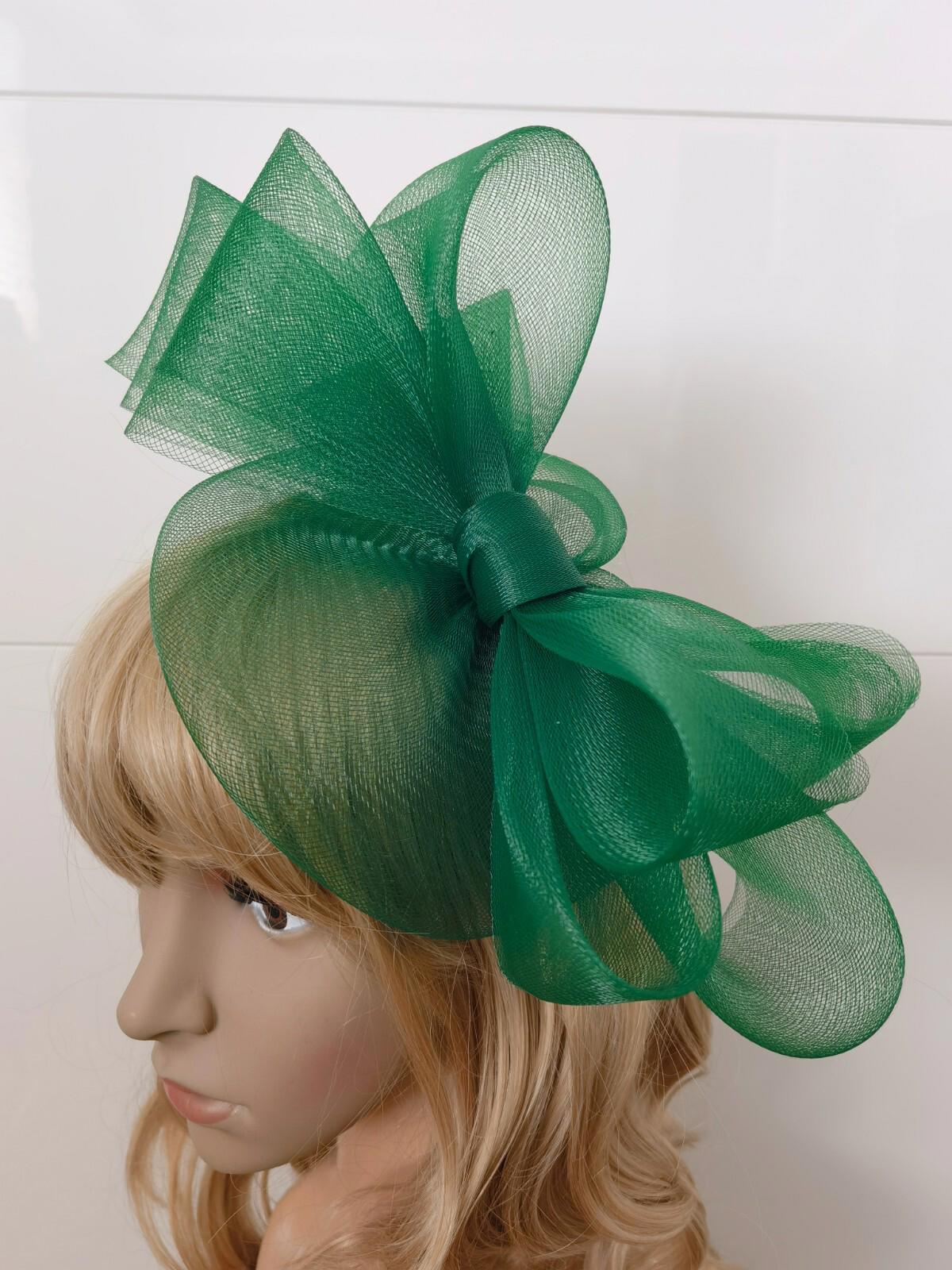 green fascinator millinery burlesque headband wedding hat hair piece