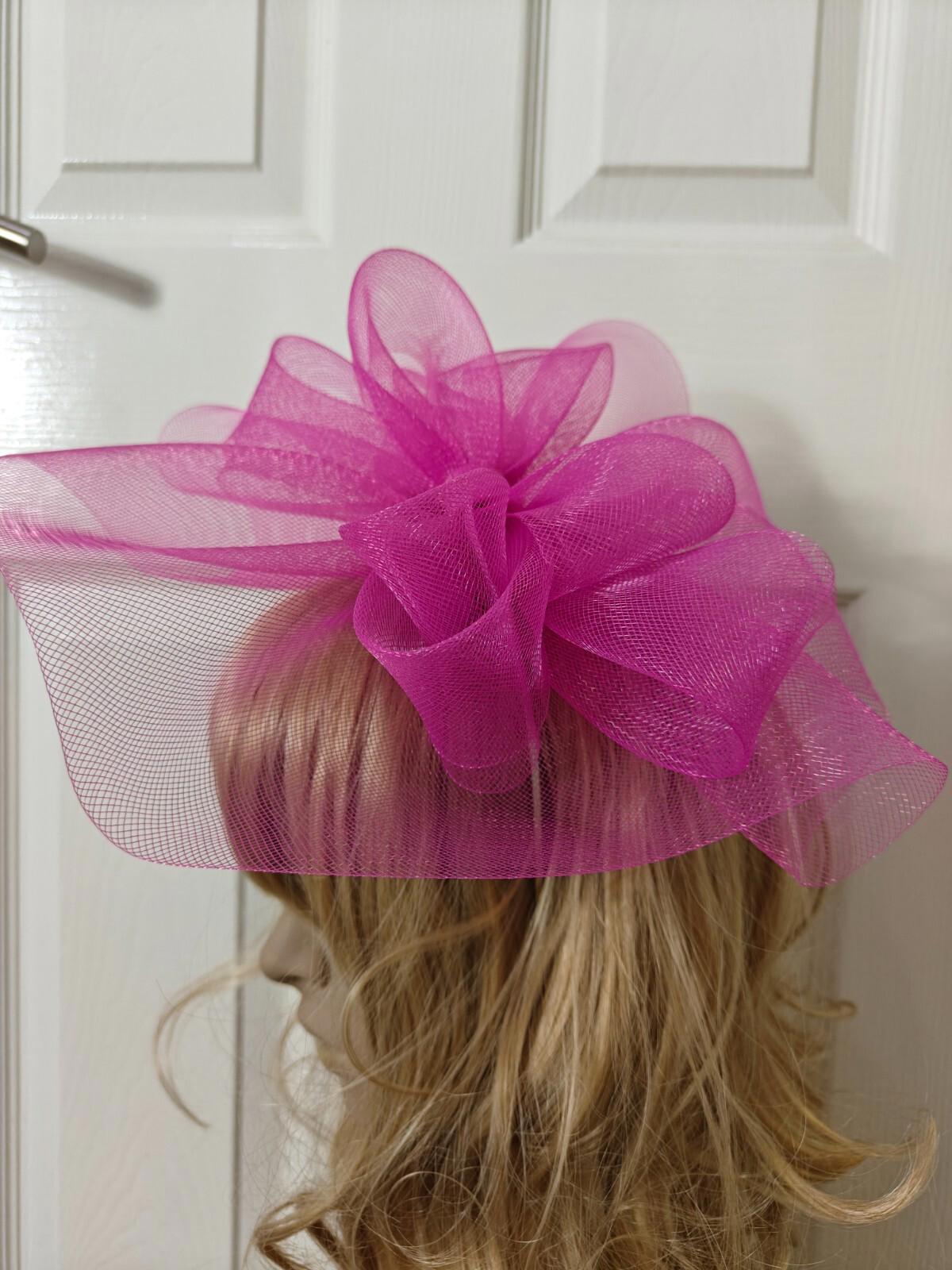 dark pink fascinator millinery burlesque headband wedding hat ascot race