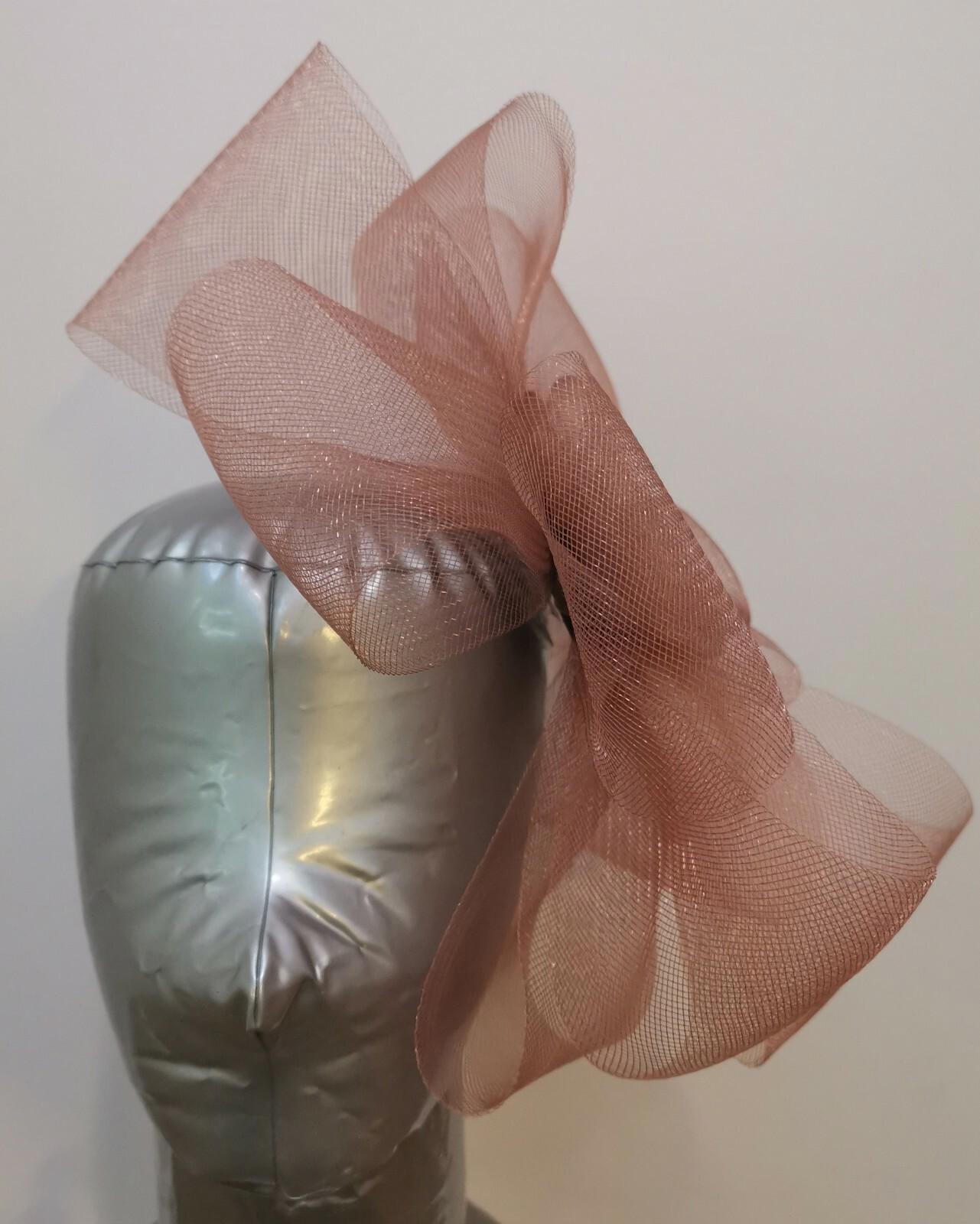 caramel brown fascinator millinery burlesque headband wedding hat hair piece