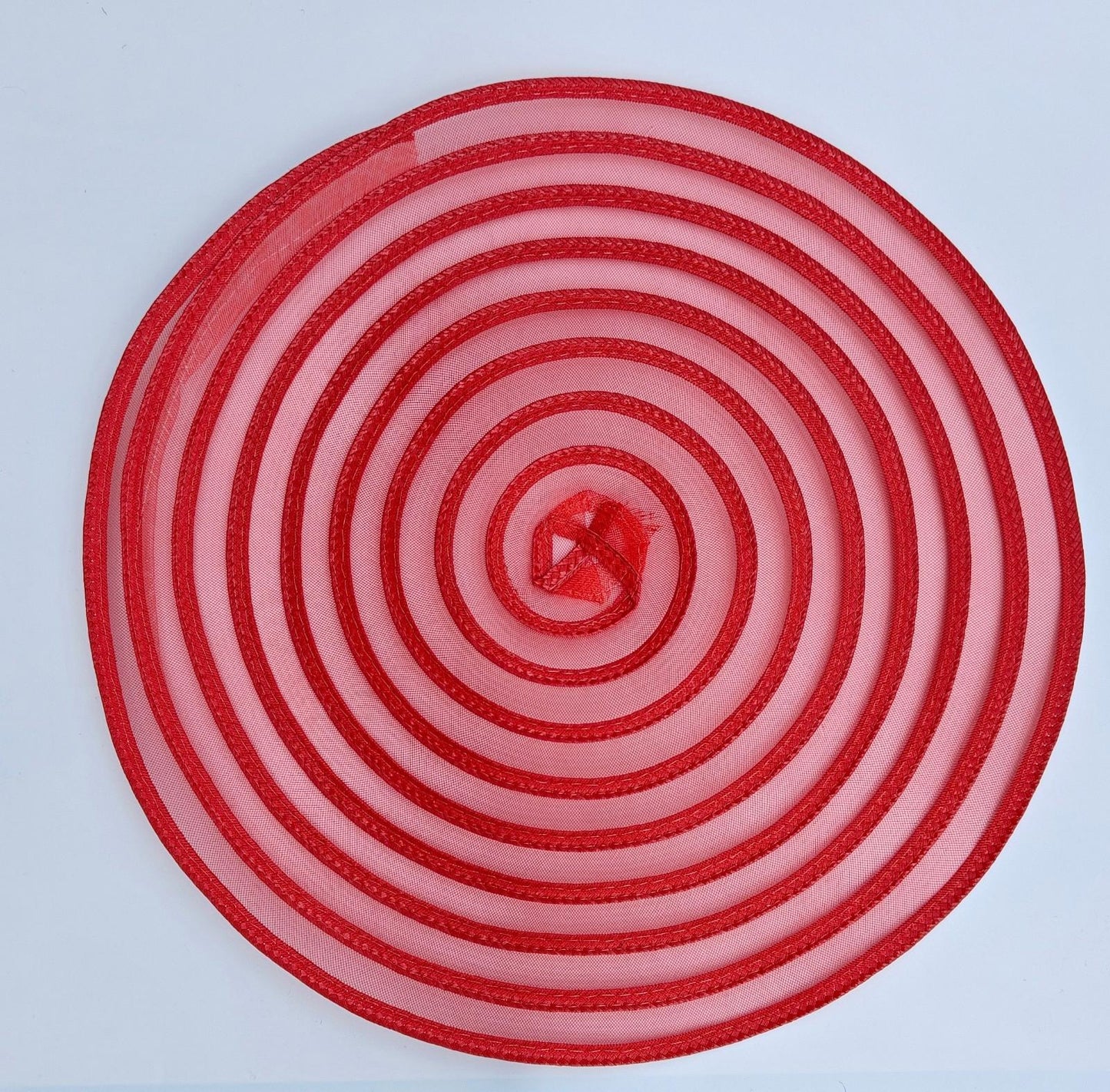 red large DIY crinoline straw fascinator craft base disc wedding hat