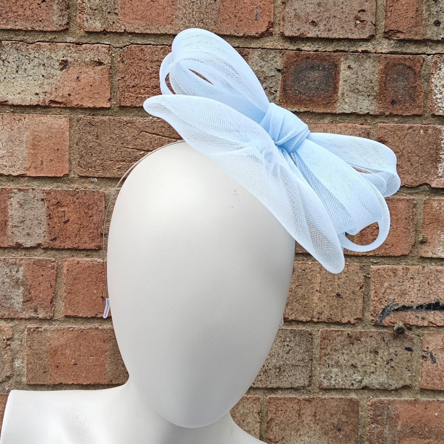 baby blue handmade fascinator millinery headband wedding hat race party