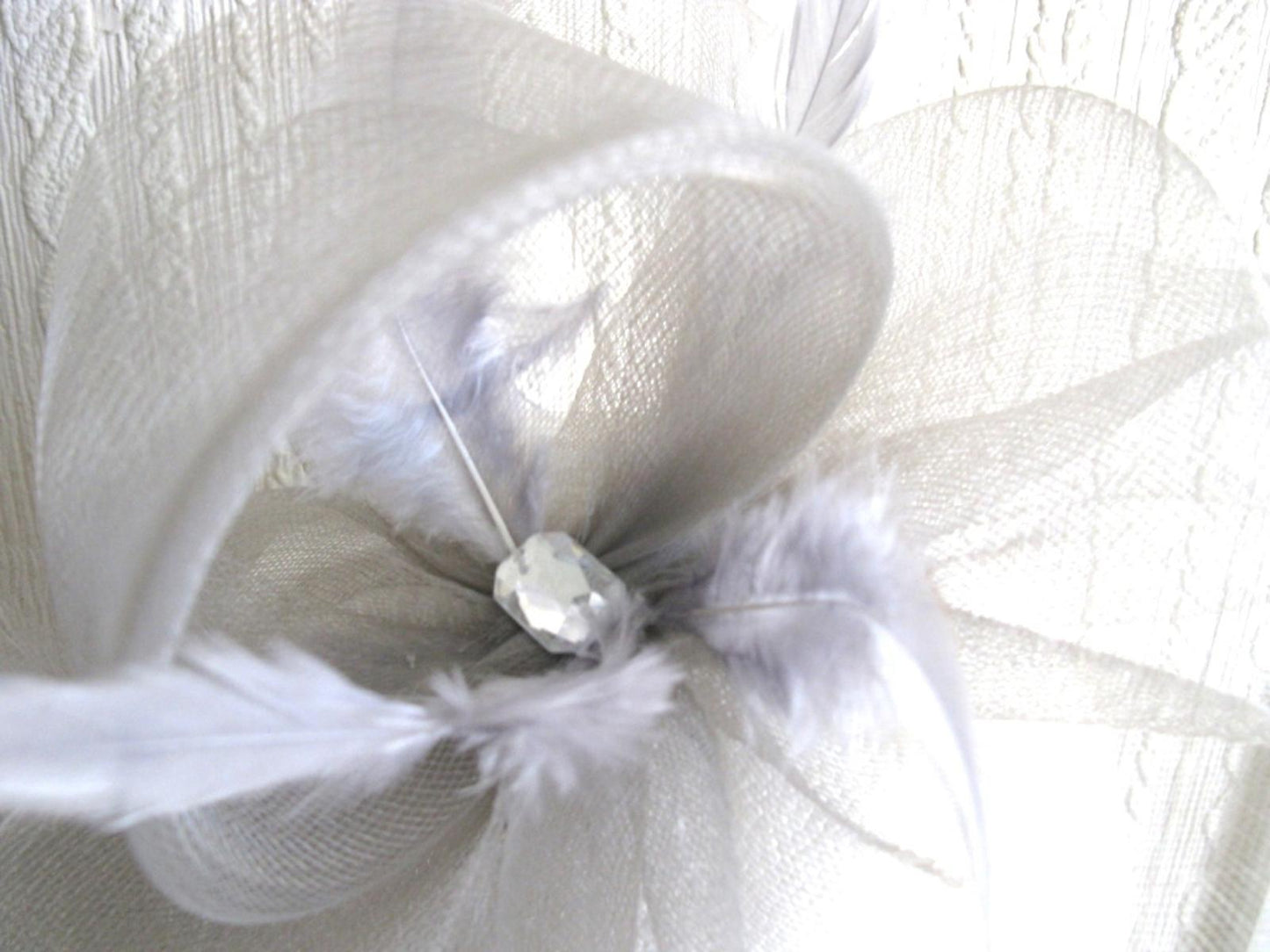 grey feather headband fascinator millinery wedding hat