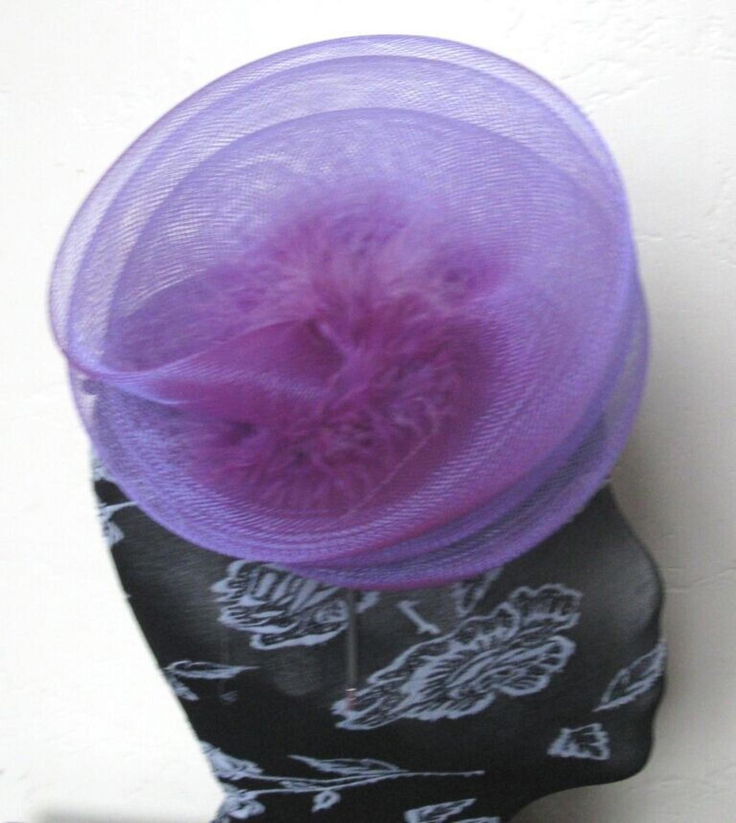 purple headband crinoline fascinator millinery hat wedding ascot