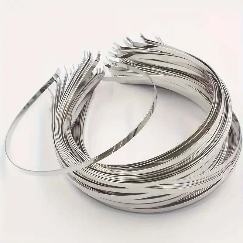 10 x silver colour 3mm metal headband