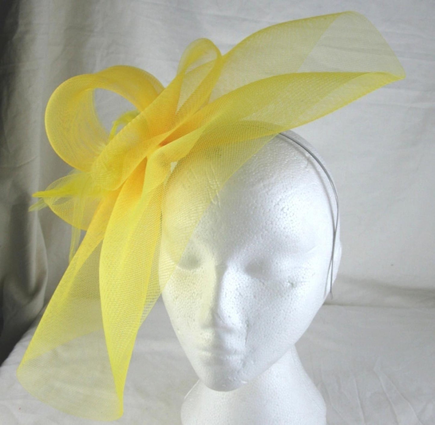 yellow feather headband fascinator millinery wedding ascot hat hair piece x