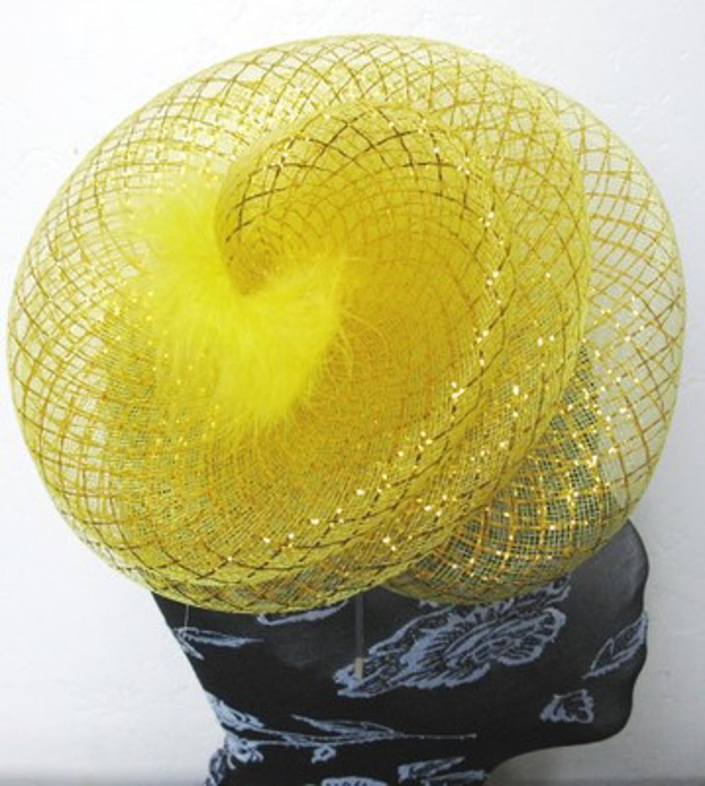 gold feather fascinator millinery burlesque headband wedding hat hair piece 1