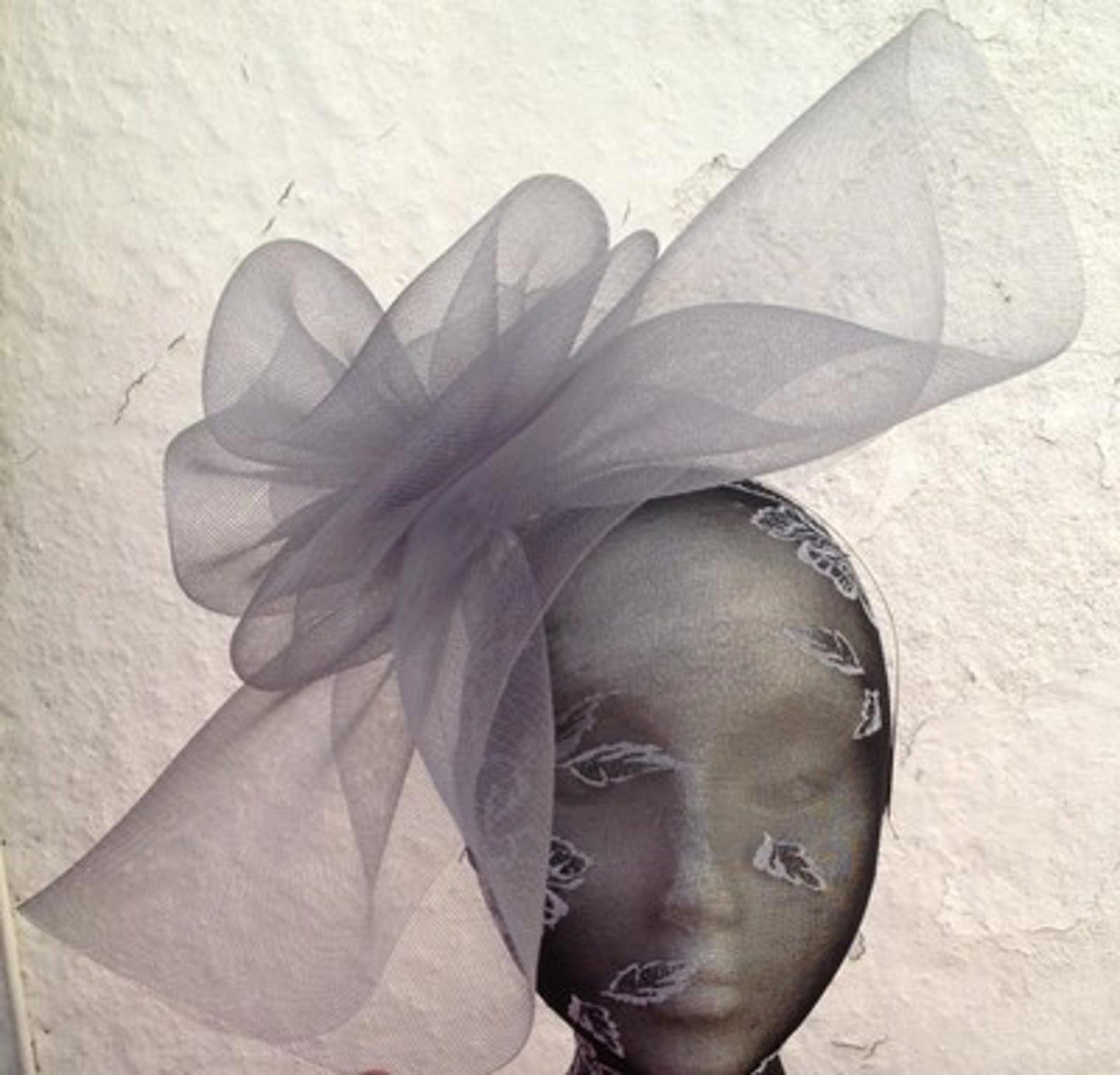grey fascinator millinery burlesque wedding hat hair piece ascot race bridal x