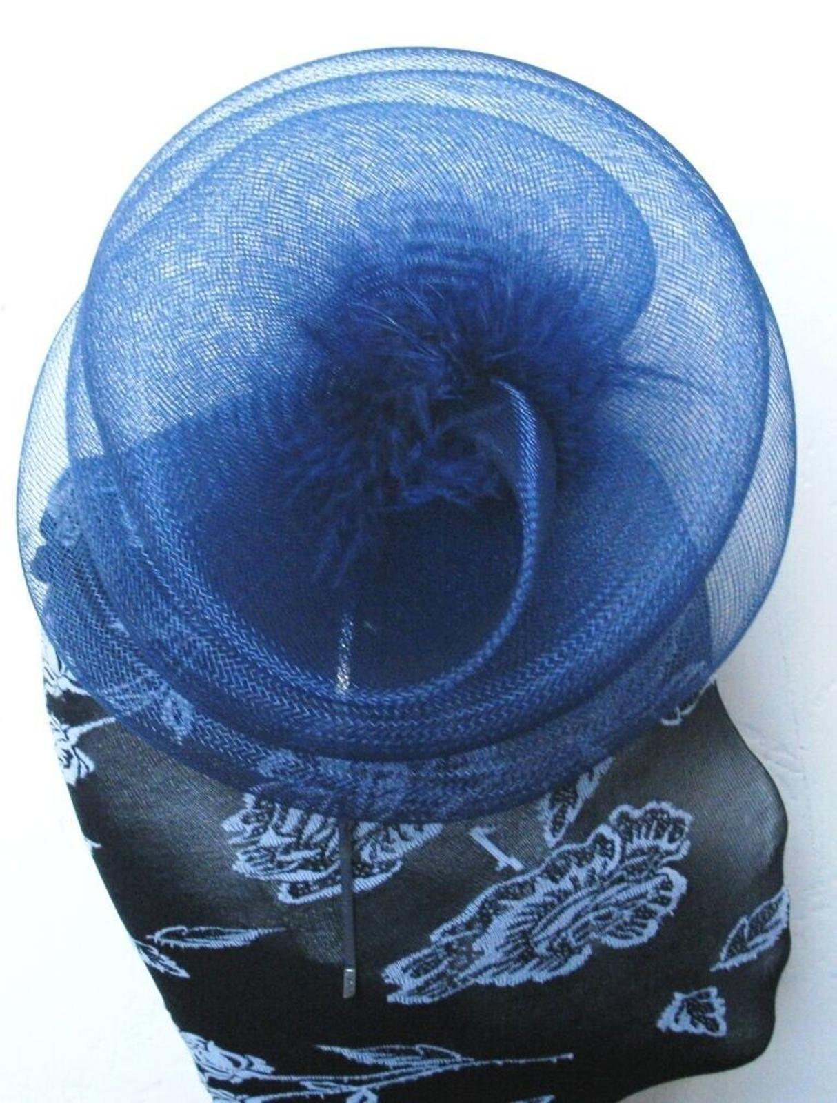 navy blue headband crin fascinator millinery hat wedding ascot
