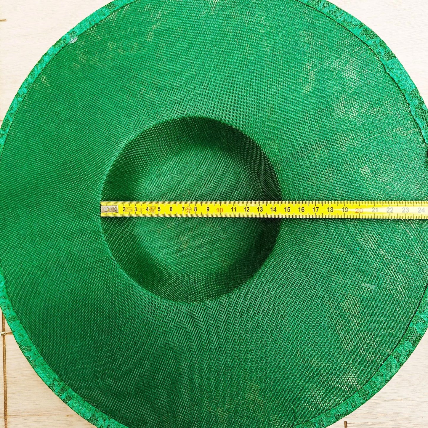 green lace large wide brim DIY fascinator base wedding hat Kentucky Derby Ascot