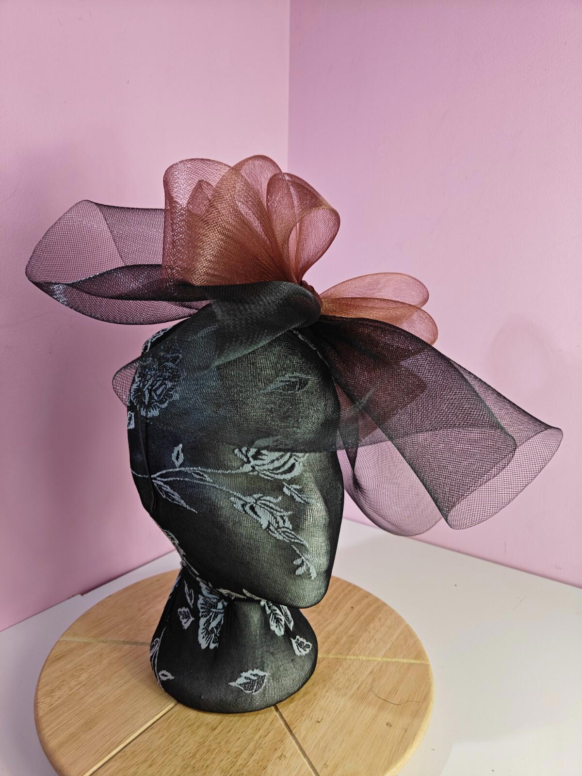 black brown fascinator millinery headband derby wedding hat ascot race
