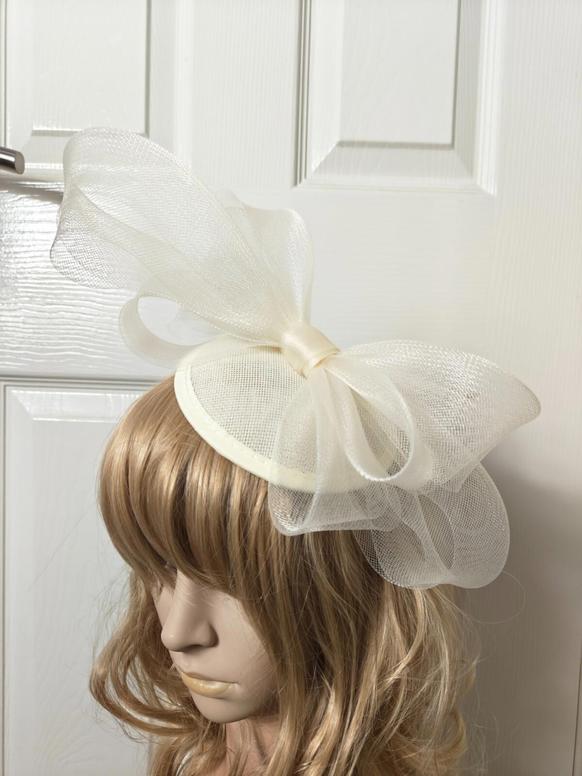 ivory fascinator millinery burlesque headband wedding hat ascot race