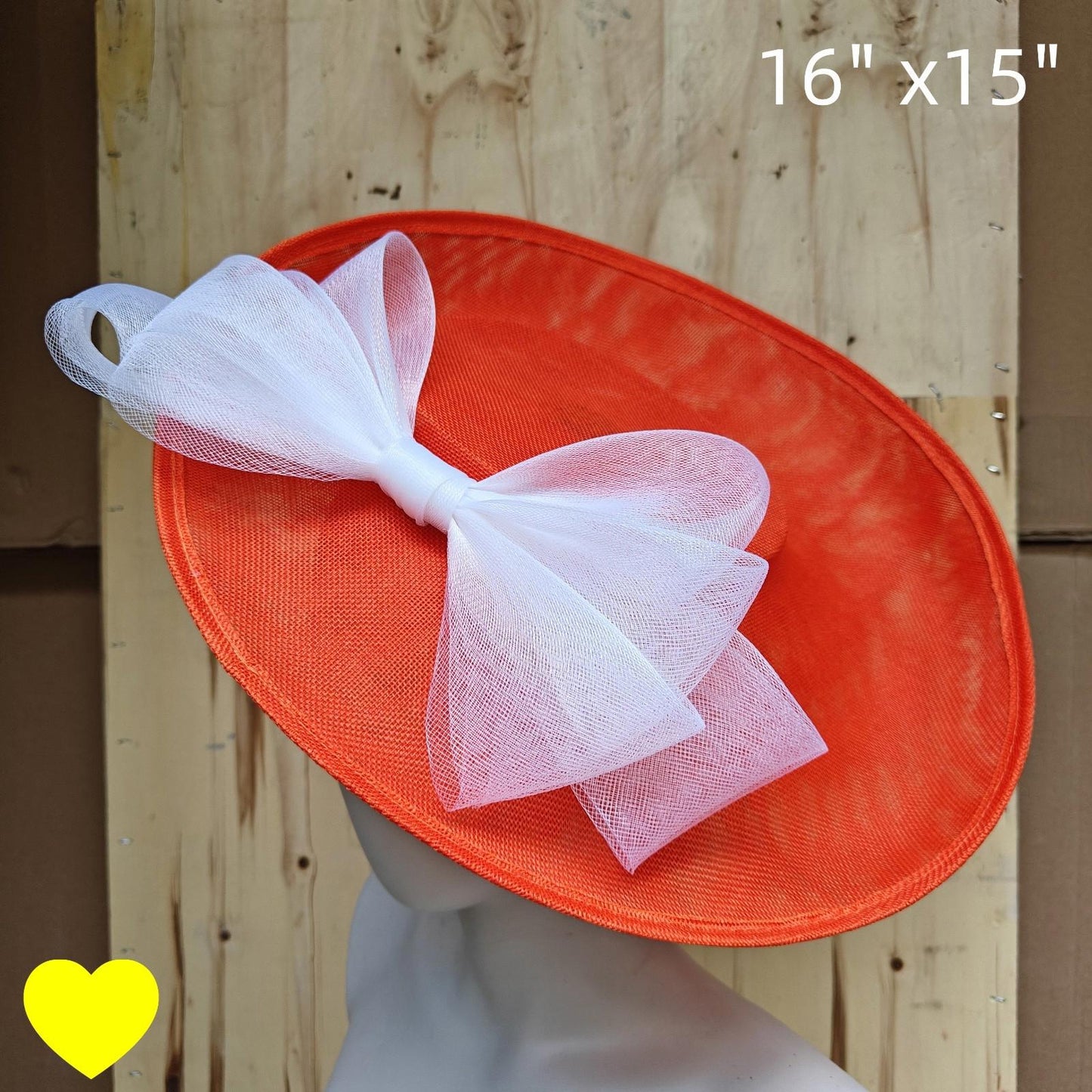 orange white fascinator wedding hatinator hat Kentucky Derby Royal Ascot bow
