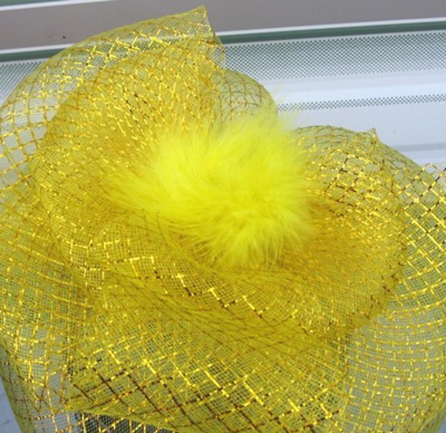 gold feather fascinator millinery burlesque headband wedding hat race ascot