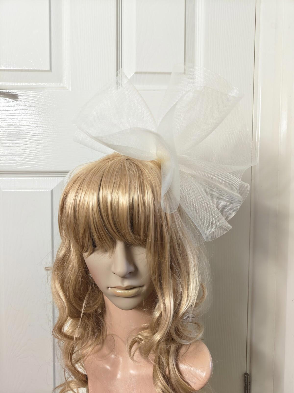 ivory fascinator millinery burlesque headband wedding hat ascot race