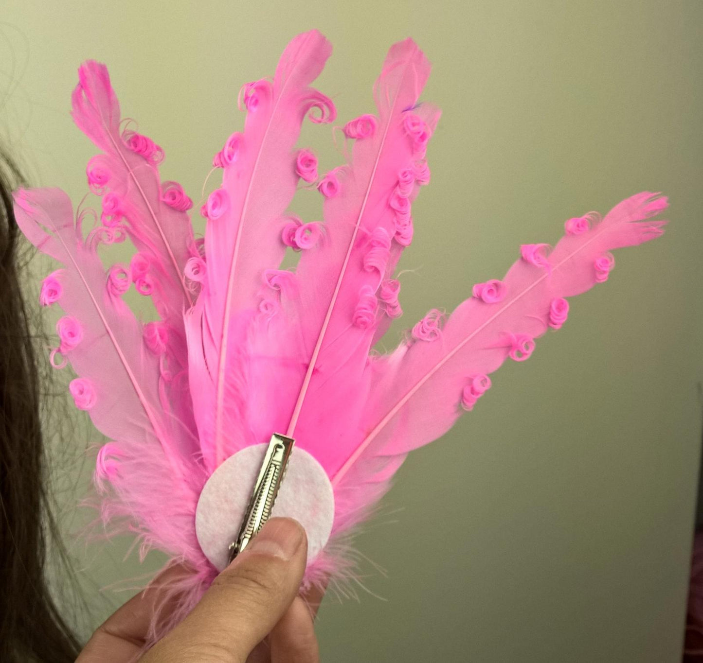 pink feather fascinator millinery hair clip wedding piece ascot race dance
