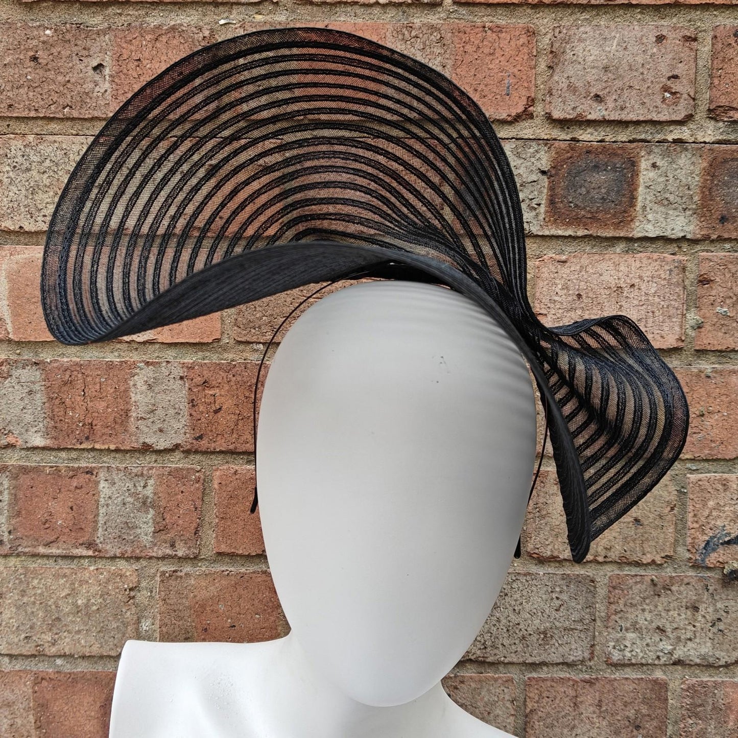 black crinoline fascinator millinery headband wedding hat party cosplay