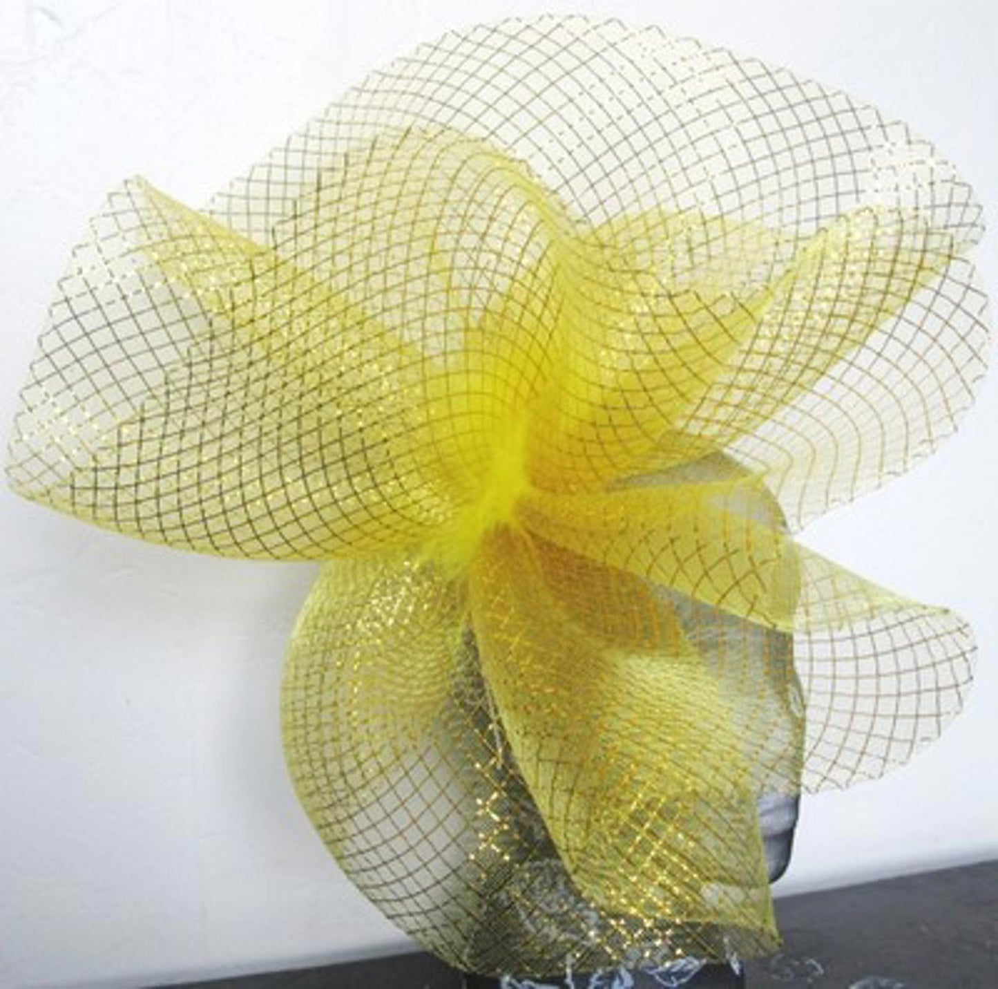 gold feather fascinator millinery burlesque headband wedding hat hair piece 1