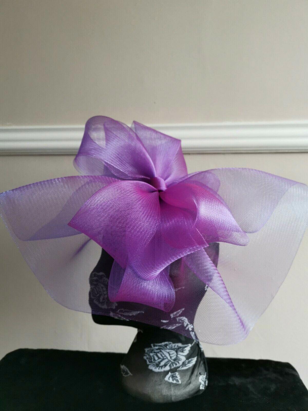 purple headband crinoline fascinator millinery hat wedding ascot