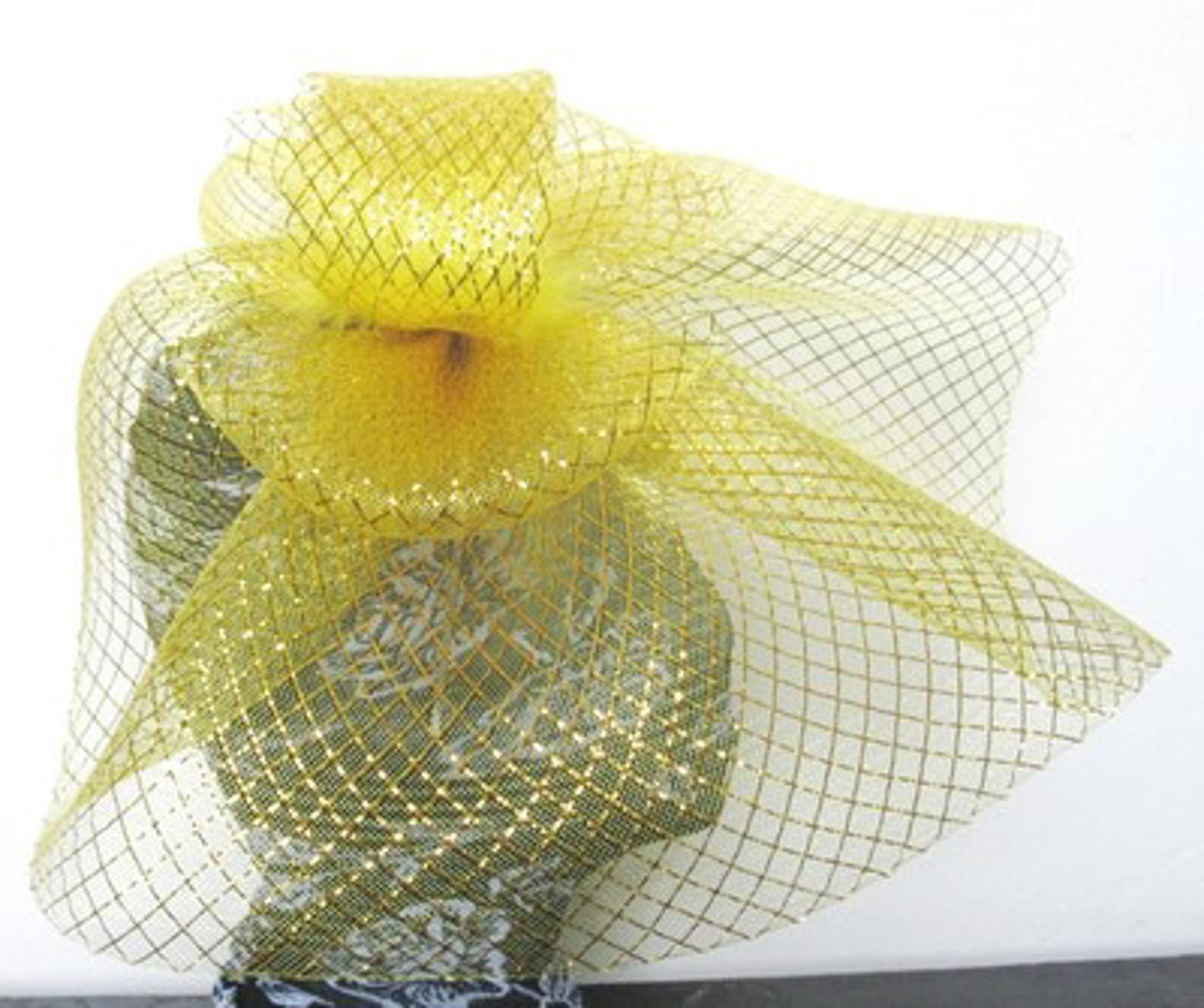 gold feather fascinator millinery burlesque headband wedding hat hair piece x