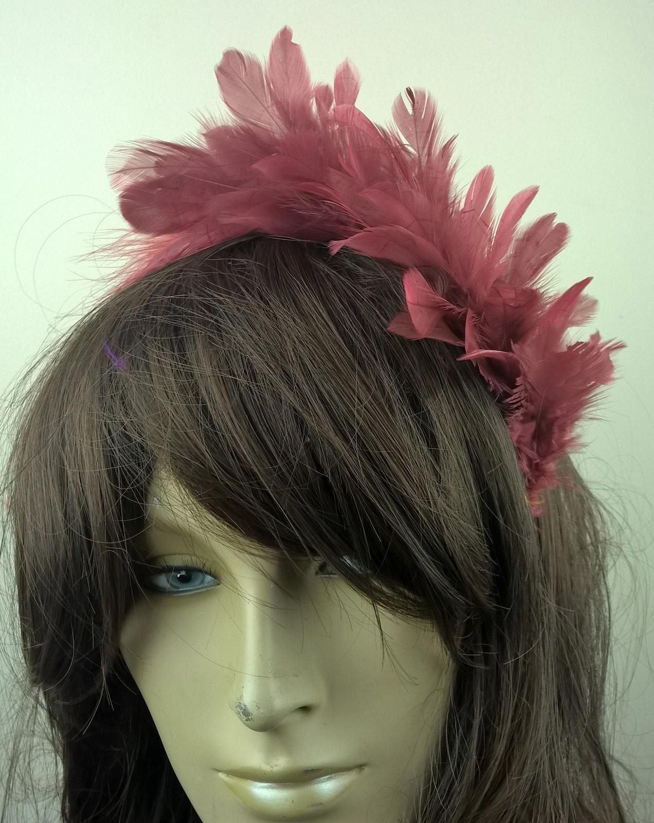 red feather headband fascinator hair band wedding bridal race party ascot