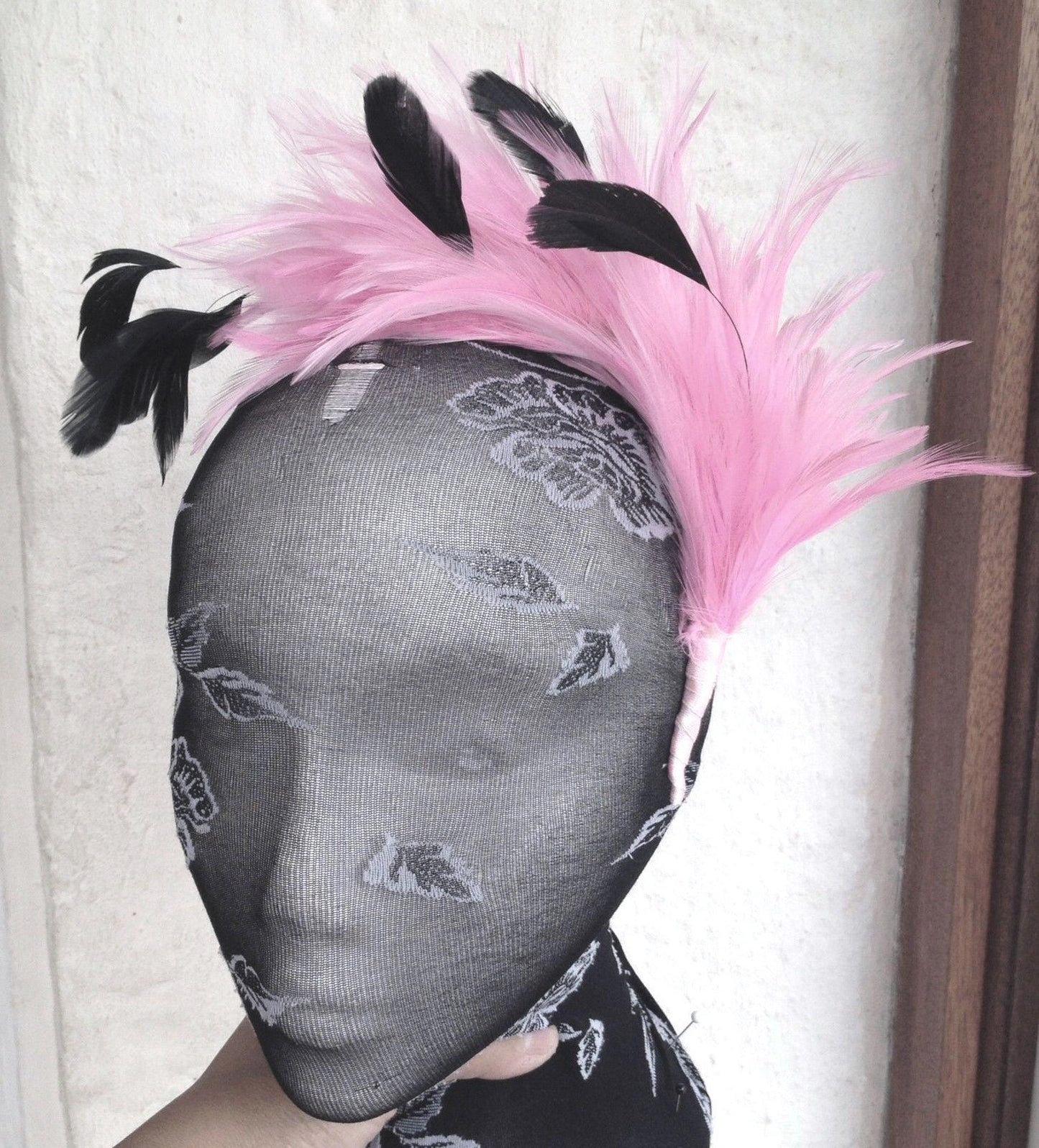 Pink feather headband fascinator millinery wedding ascot bridal hat hair piece