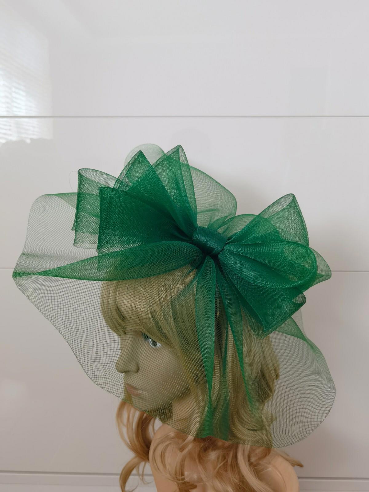 green fascinator millinery burlesque headband wedding hat hair piece