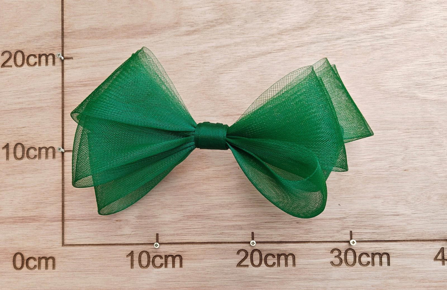 bottle green large crinoline bow art craft DIY handmade fascinator hair clip