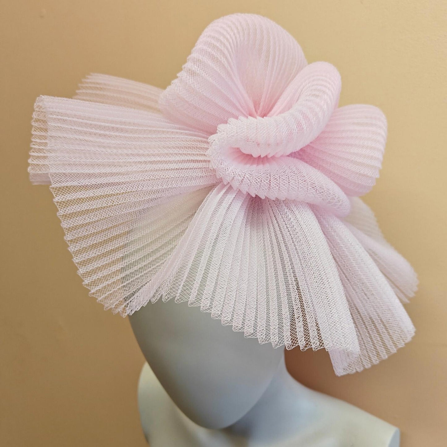 light pink fascinator millinery burlesque headband wedding hat ascot race