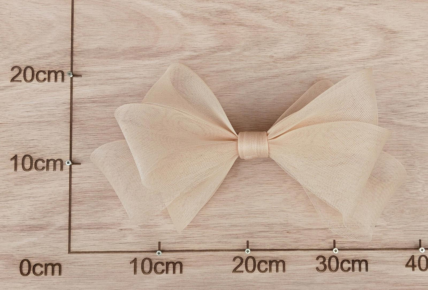 nude peach large crinoline bow art craft DIY handmade fascinator hair clip