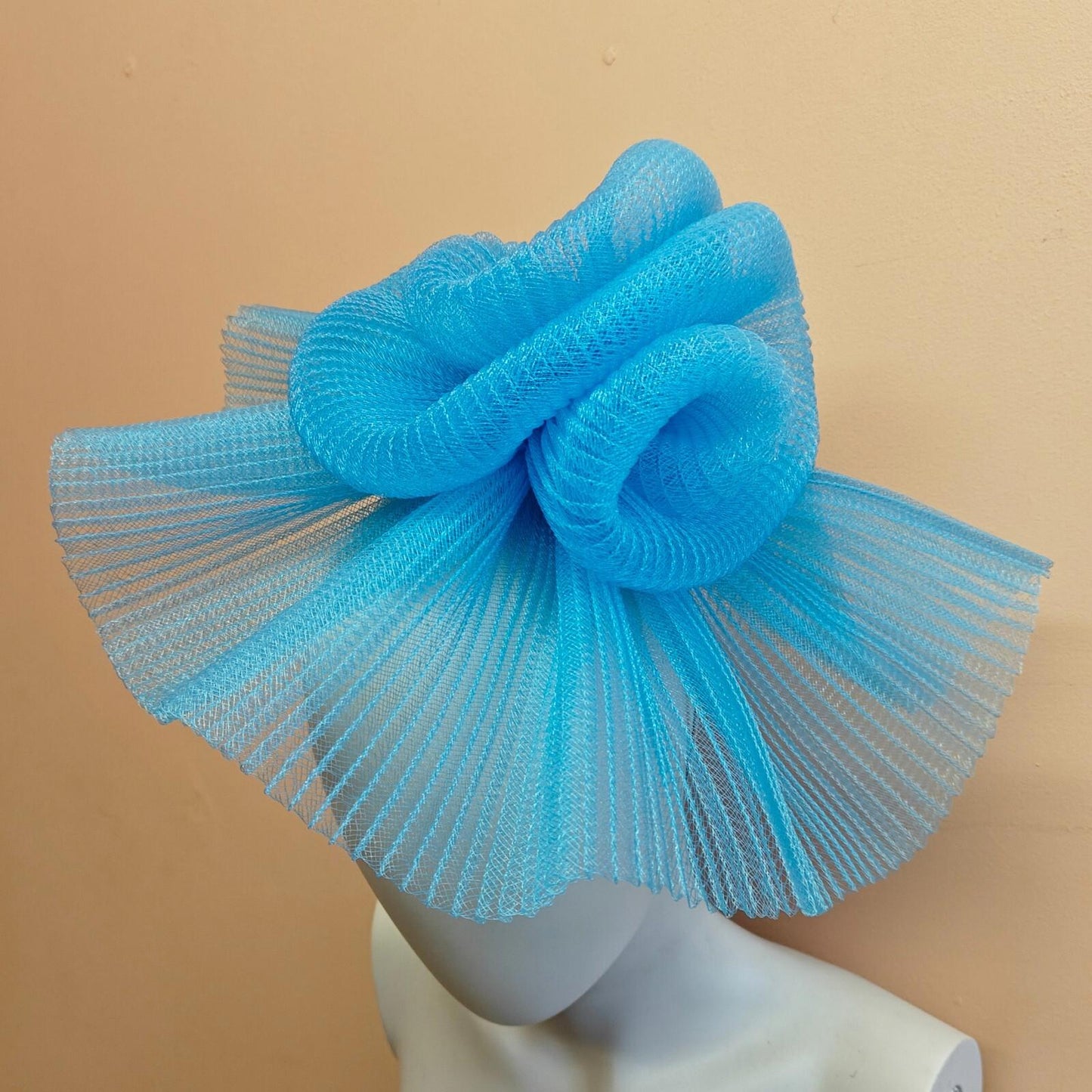 light blue fascinator millinery burlesque headband wedding hat ascot race