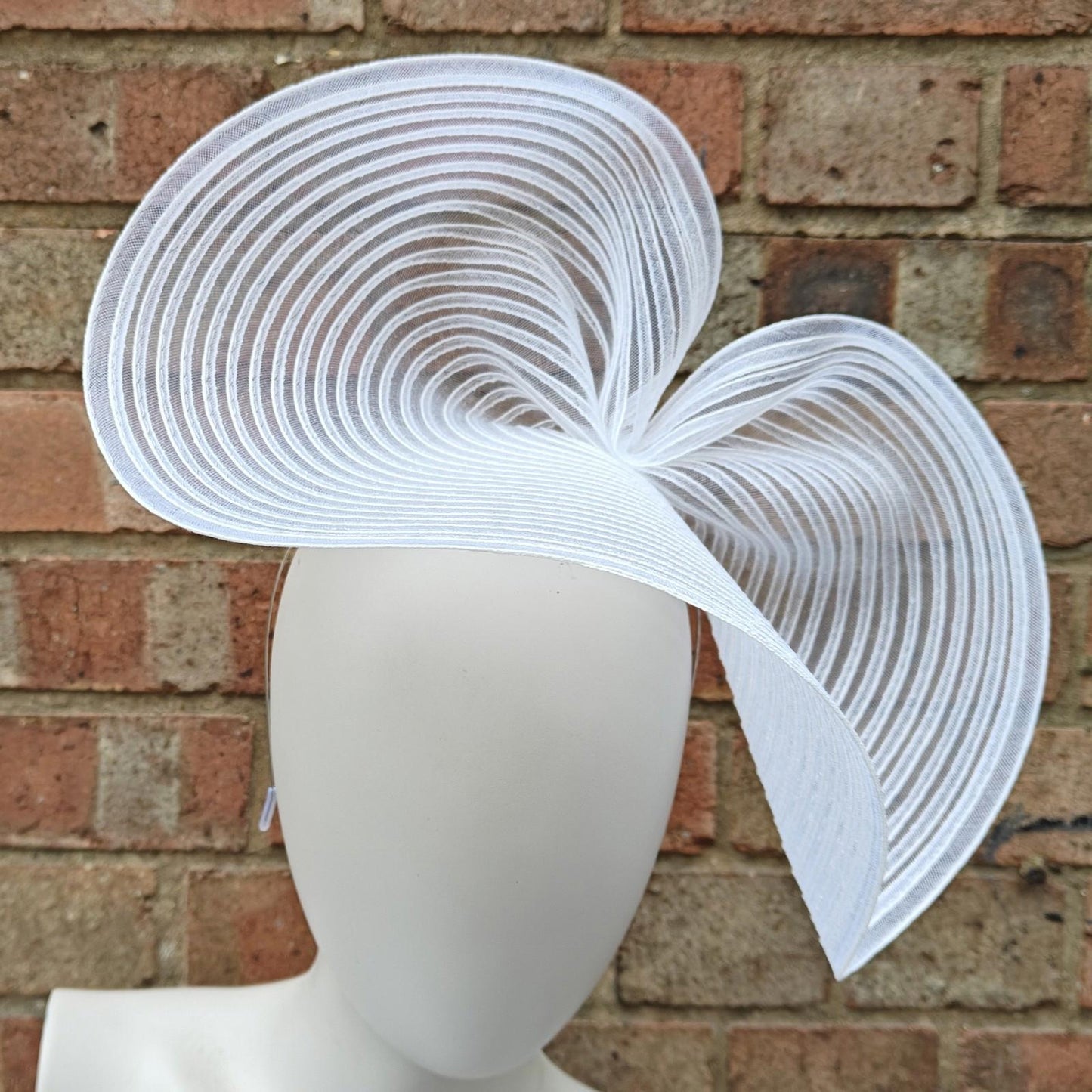 white crinoline fascinator millinery headband wedding hat party cosplay