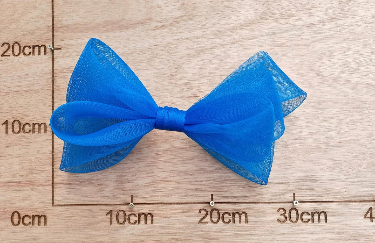 azure blue large crinoline bow art craft DIY handmade fascinator hair clip