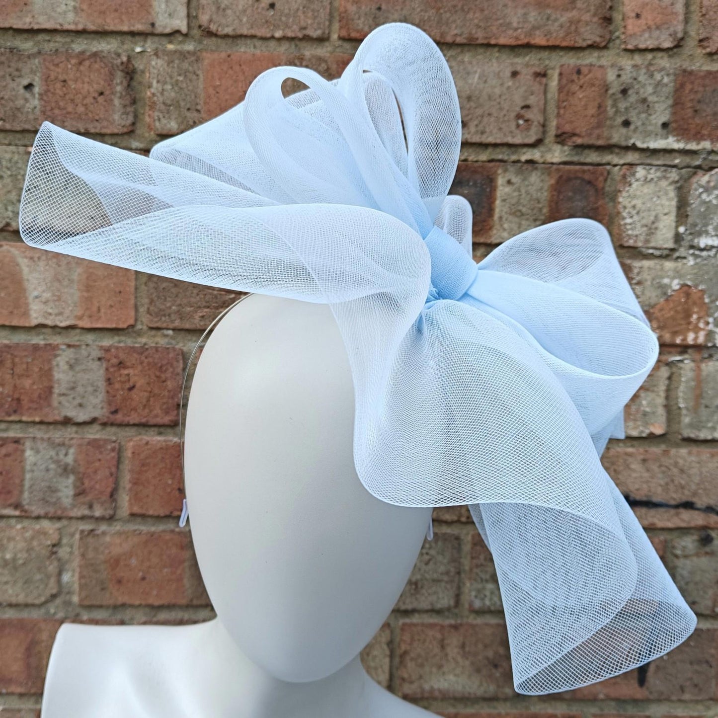 baby blue handmade fascinator millinery headband wedding hat race party
