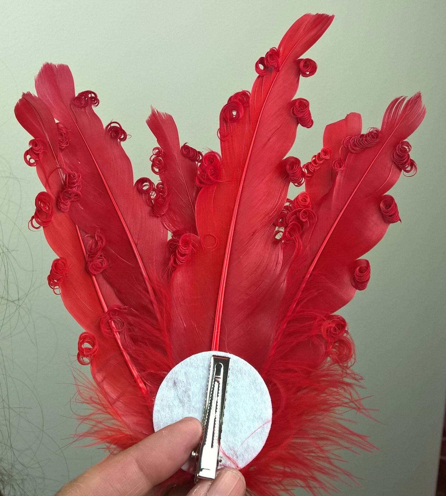 red feather fascinator millinery hair clip wedding piece ascot race dance