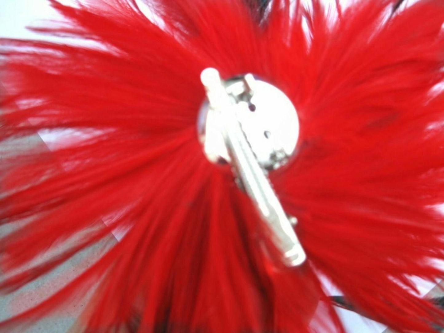 bright red fascinator millinery feather brooch clip wedding hat ascot race 1