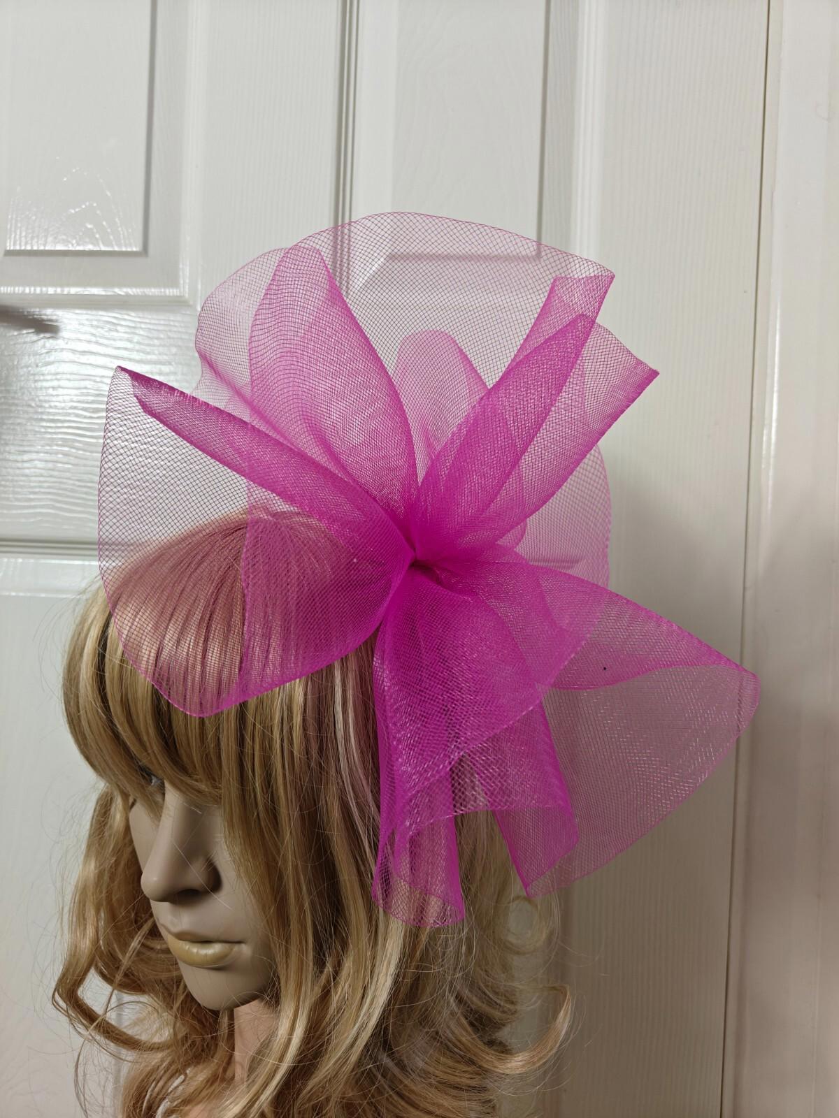 pink fascinator millinery burlesque headband wedding hat ascot race