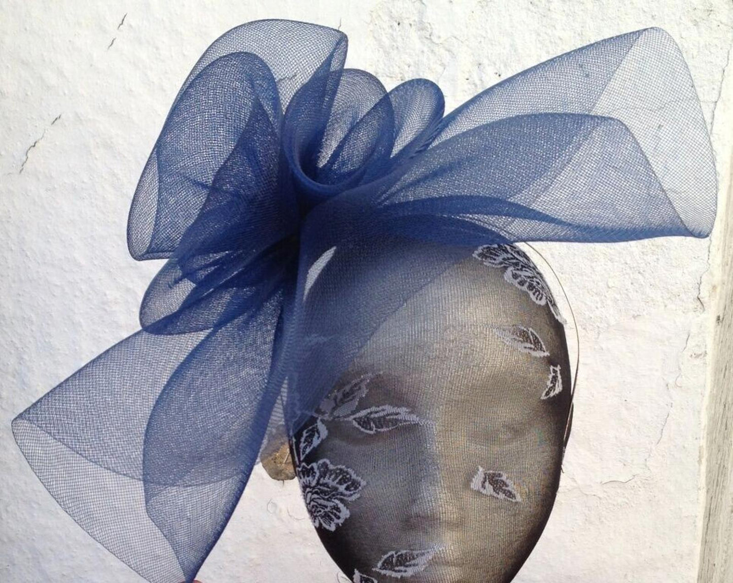 navy blue headband crin fascinator millinery hat wedding ascot