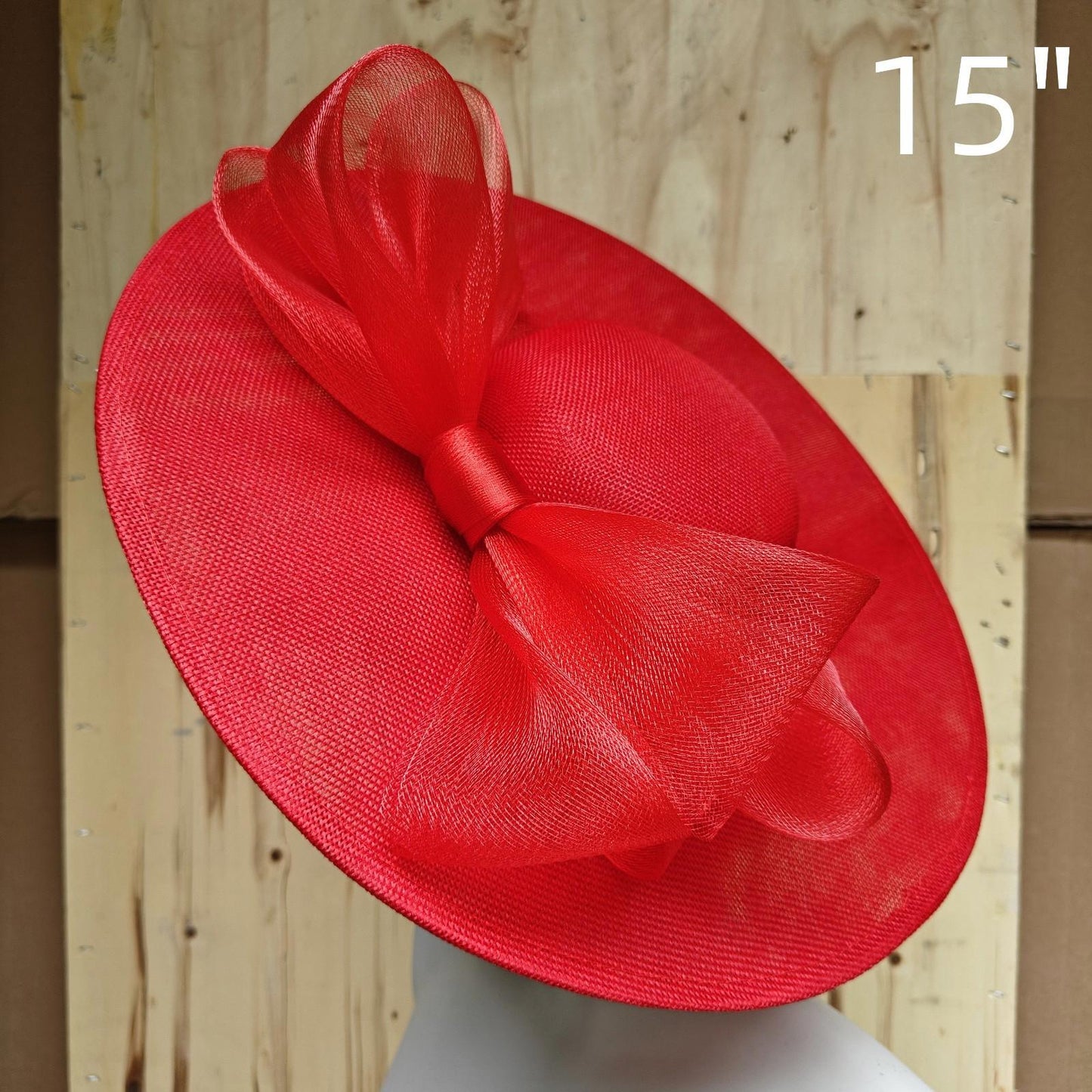 red fascinator wedding hatinator hat Kentucky Derby Royal Ascot bow