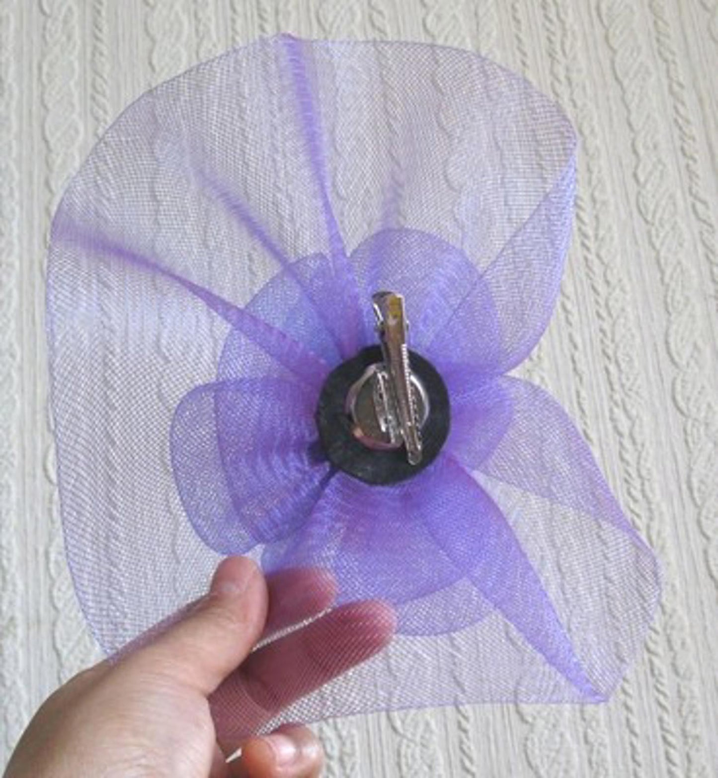 purple flower fascinator millinery brooch clip wedding hat bridal ascot race