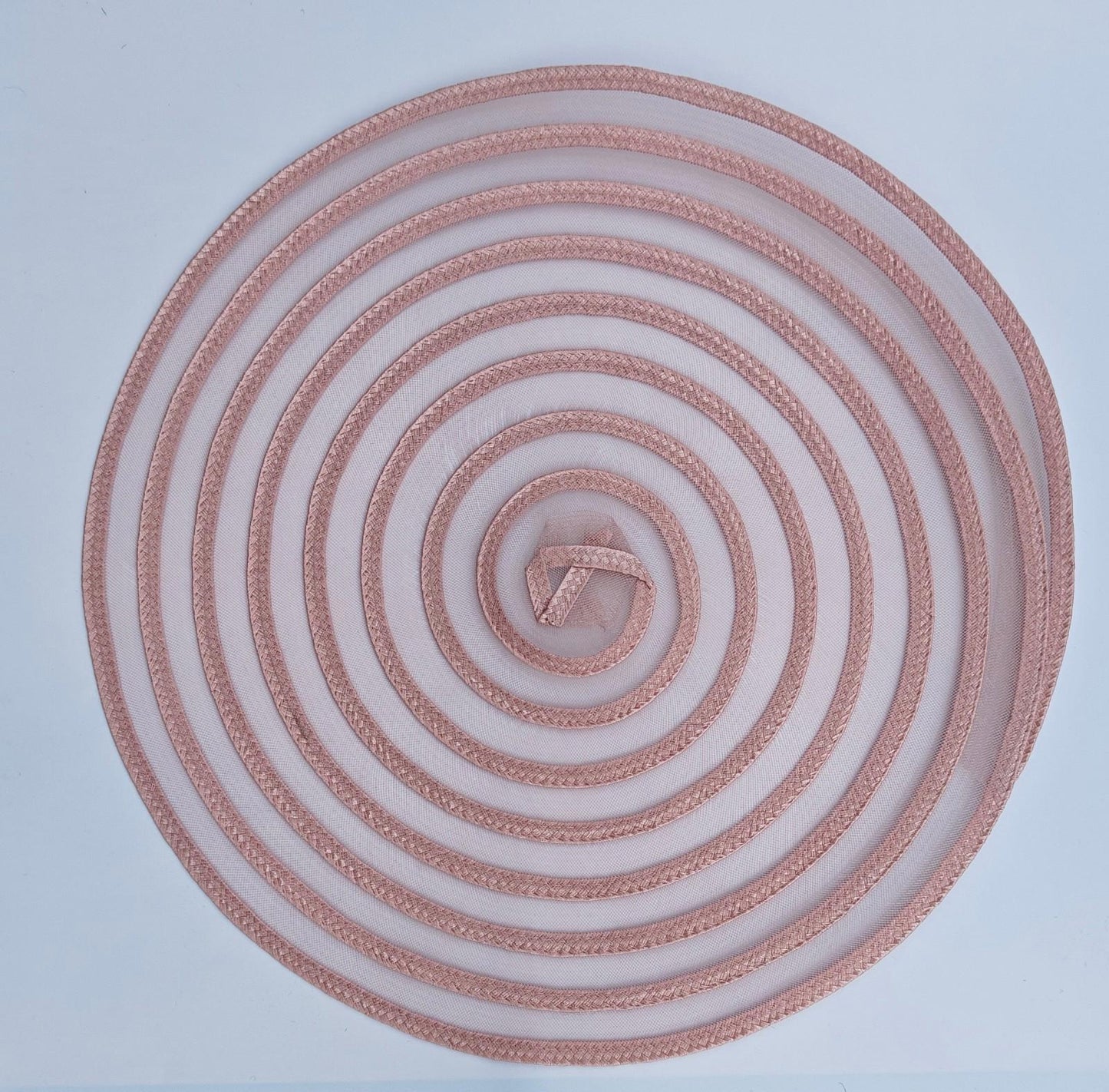 dusky pink large DIY crinoline straw fascinator craft base disc wedding hat