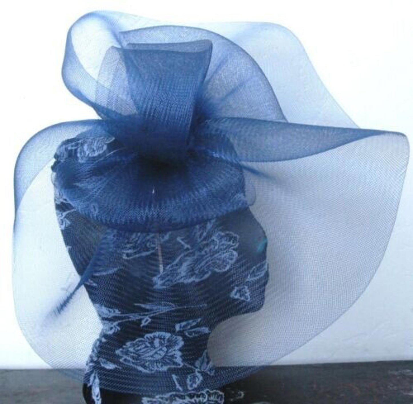 navy blue headband crin fascinator millinery hat wedding ascot