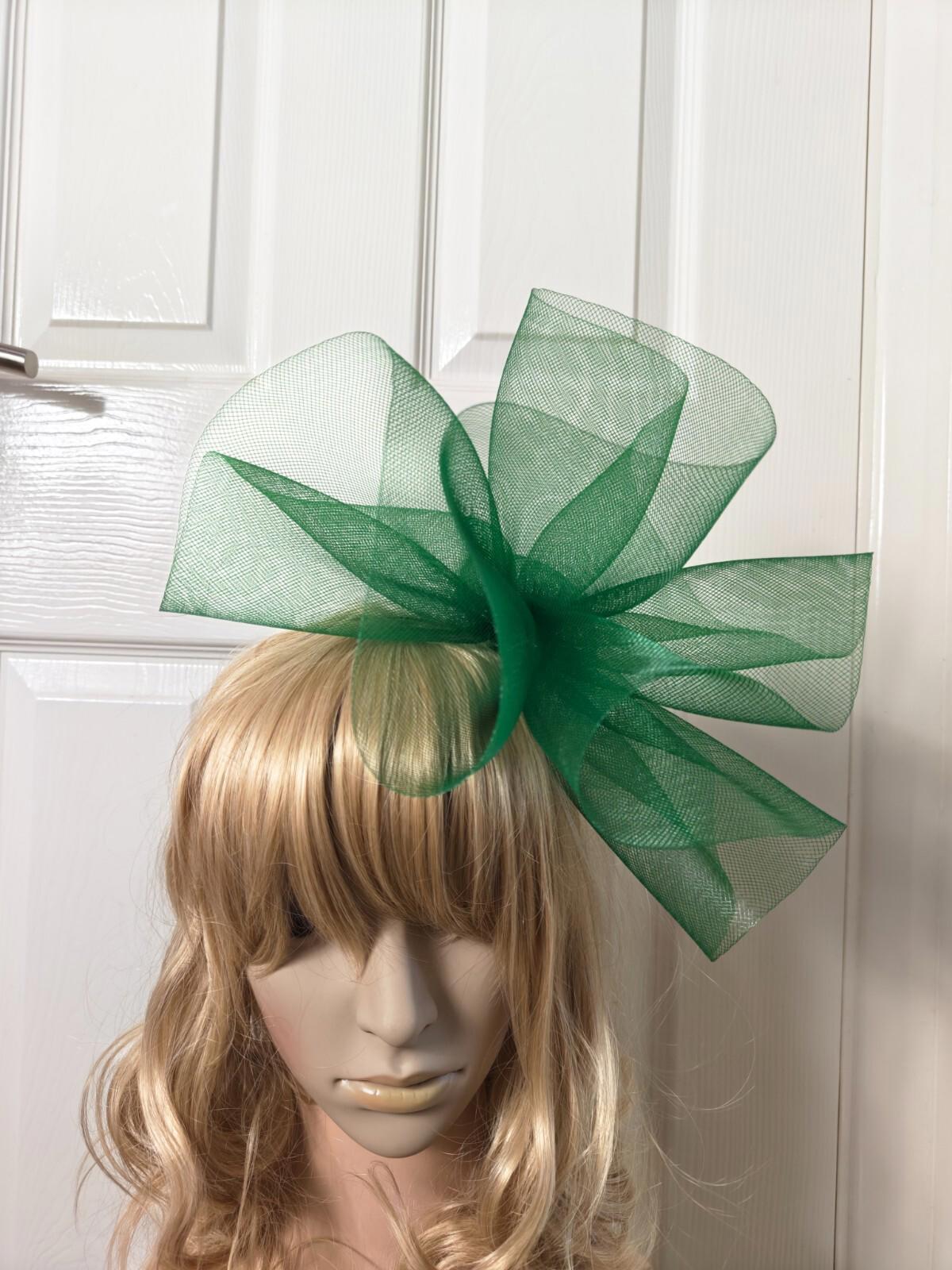 green fascinator millinery burlesque headband wedding hat ascot race